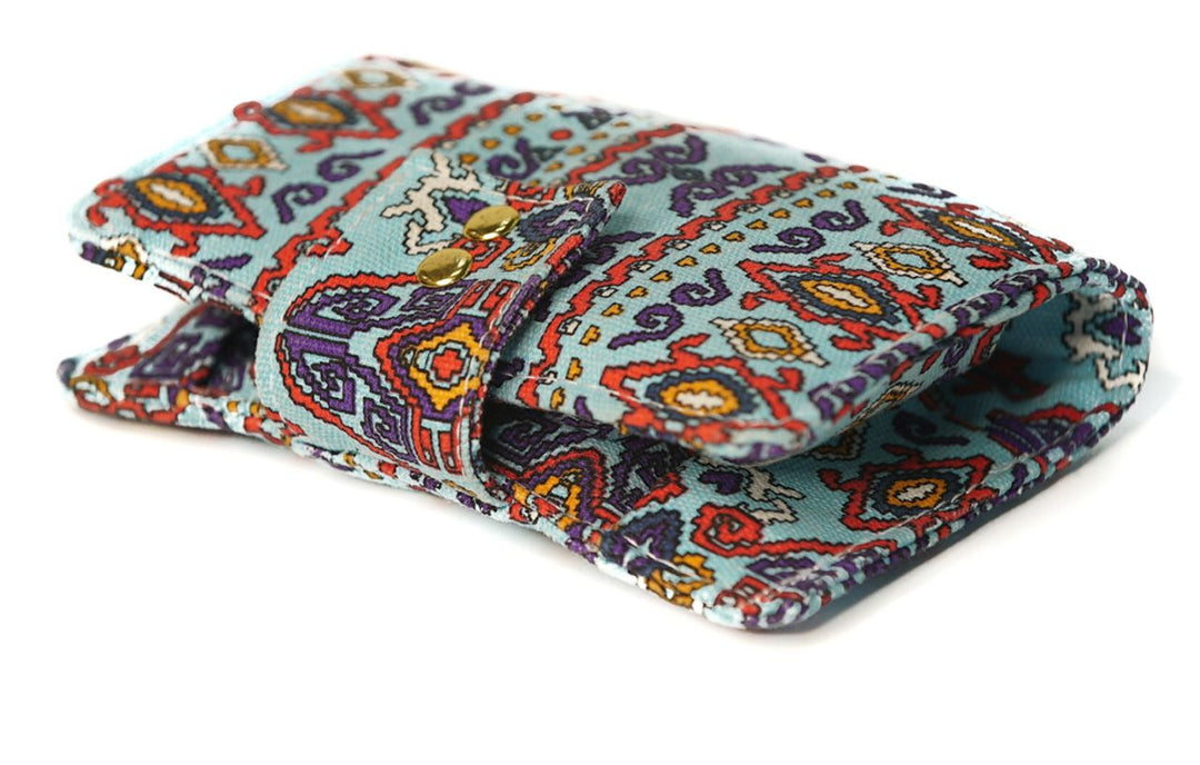 Roller Bottle Soft Travel Case - Blue Native Pattern - Holds 10, 10ml roller bottles