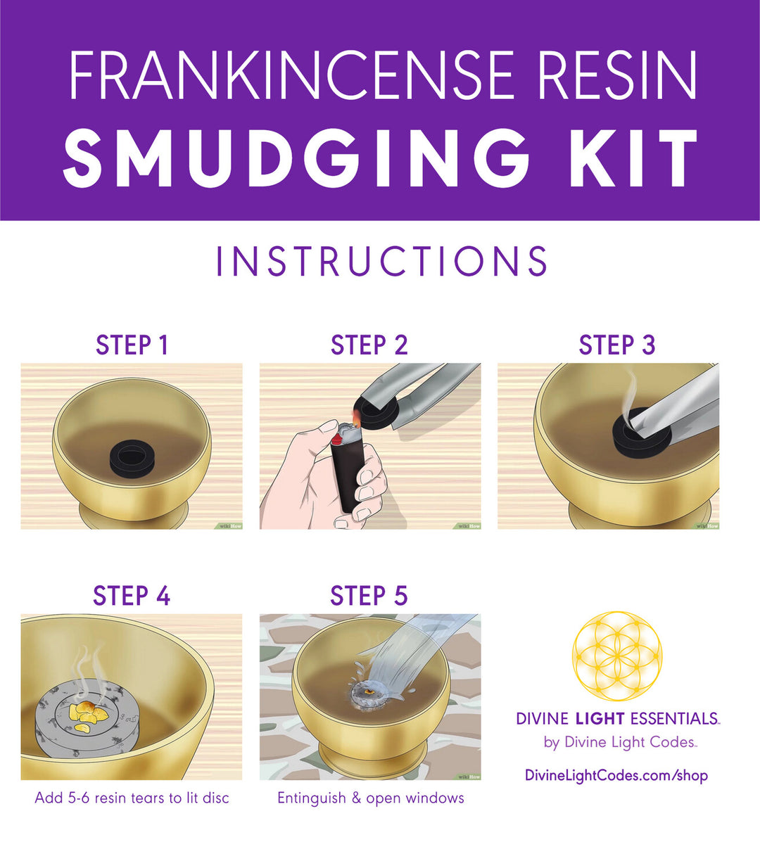 Frankincense Resin Smudge Kit - Energetic Protection - Space Clearing