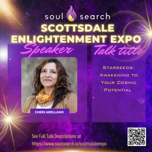 Cheri Arellano speaking at Scottsdale Enlightenment Expo on Starseeds and cosmic potential