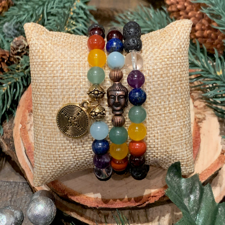 Chakra Balancing Beaded Bracelet Stack