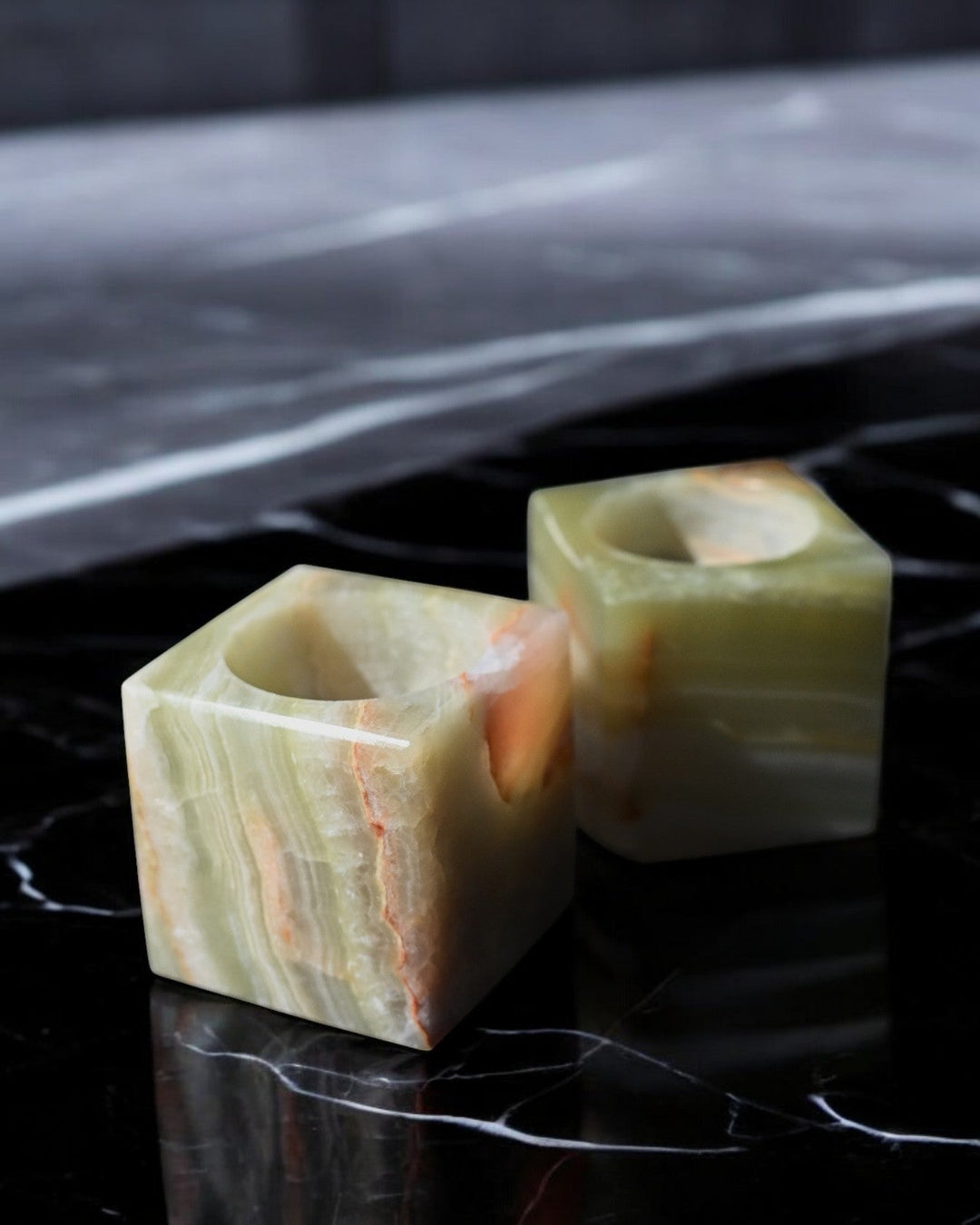 Green Onyx Candle Holder