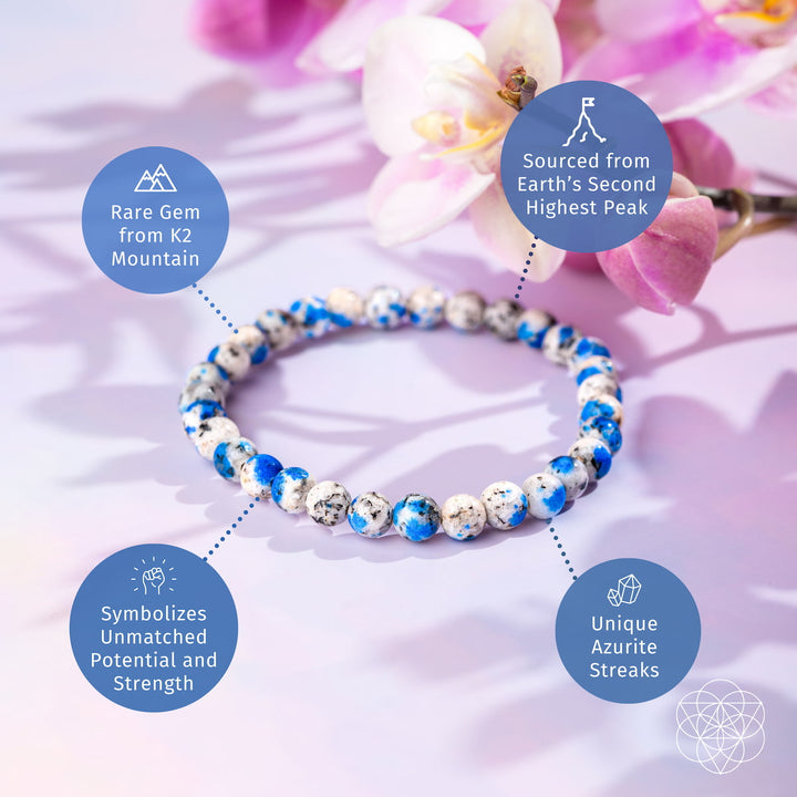 Rare K2 Stone Bracelet of Spiritual Adventure | 6mm