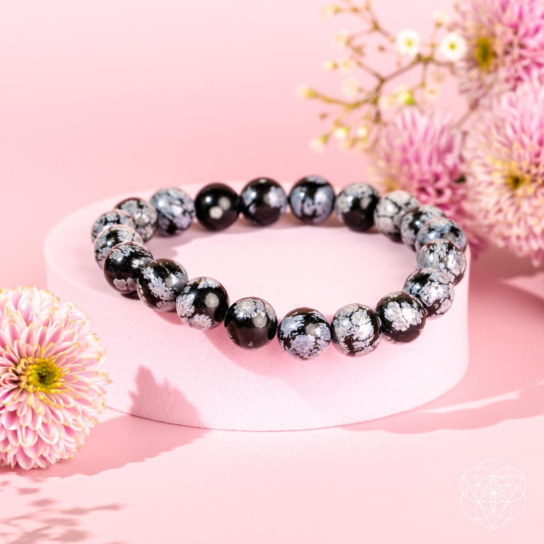 The Pattern Breaker – Snowflake Obsidian Bracelet