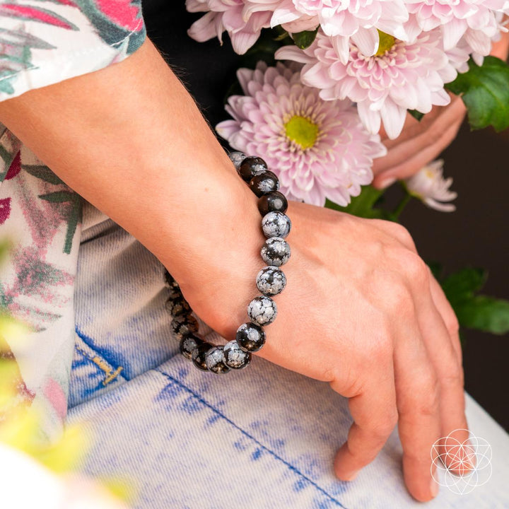 The Pattern Breaker – Snowflake Obsidian Bracelet