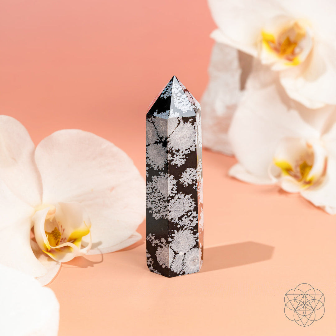 Spiritual Bodyguard - Snowflake Obsidian Point