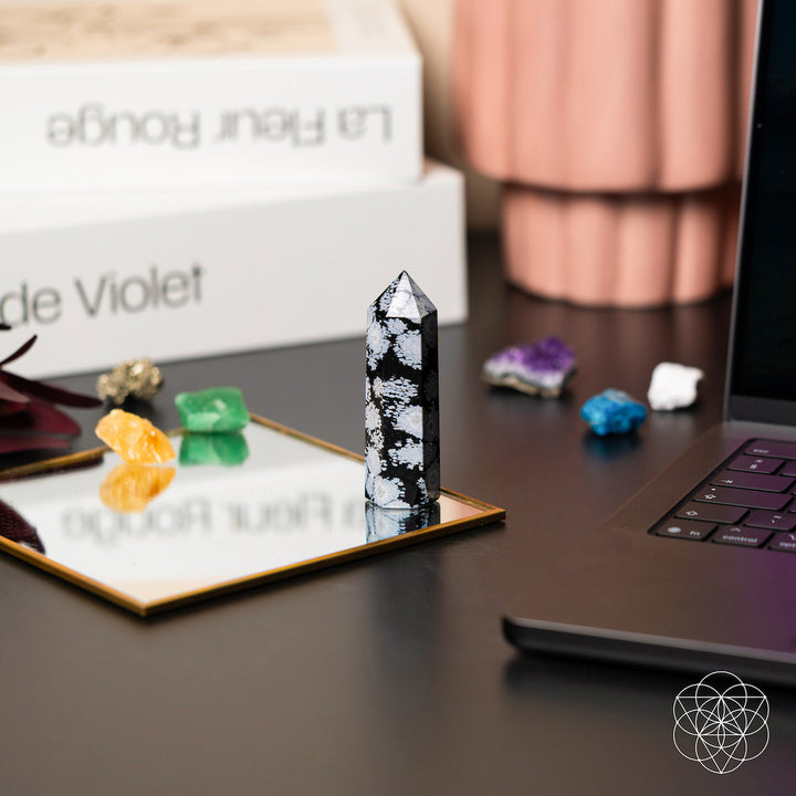 Spiritual Bodyguard - Snowflake Obsidian Point