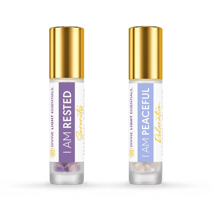 I Am Rested and I Am Peaceful elixir duo, front on white.