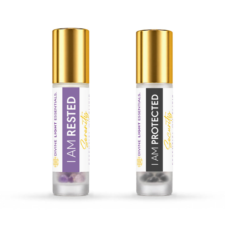 I Am Rested and I Am Protected elixir duo, front on white.