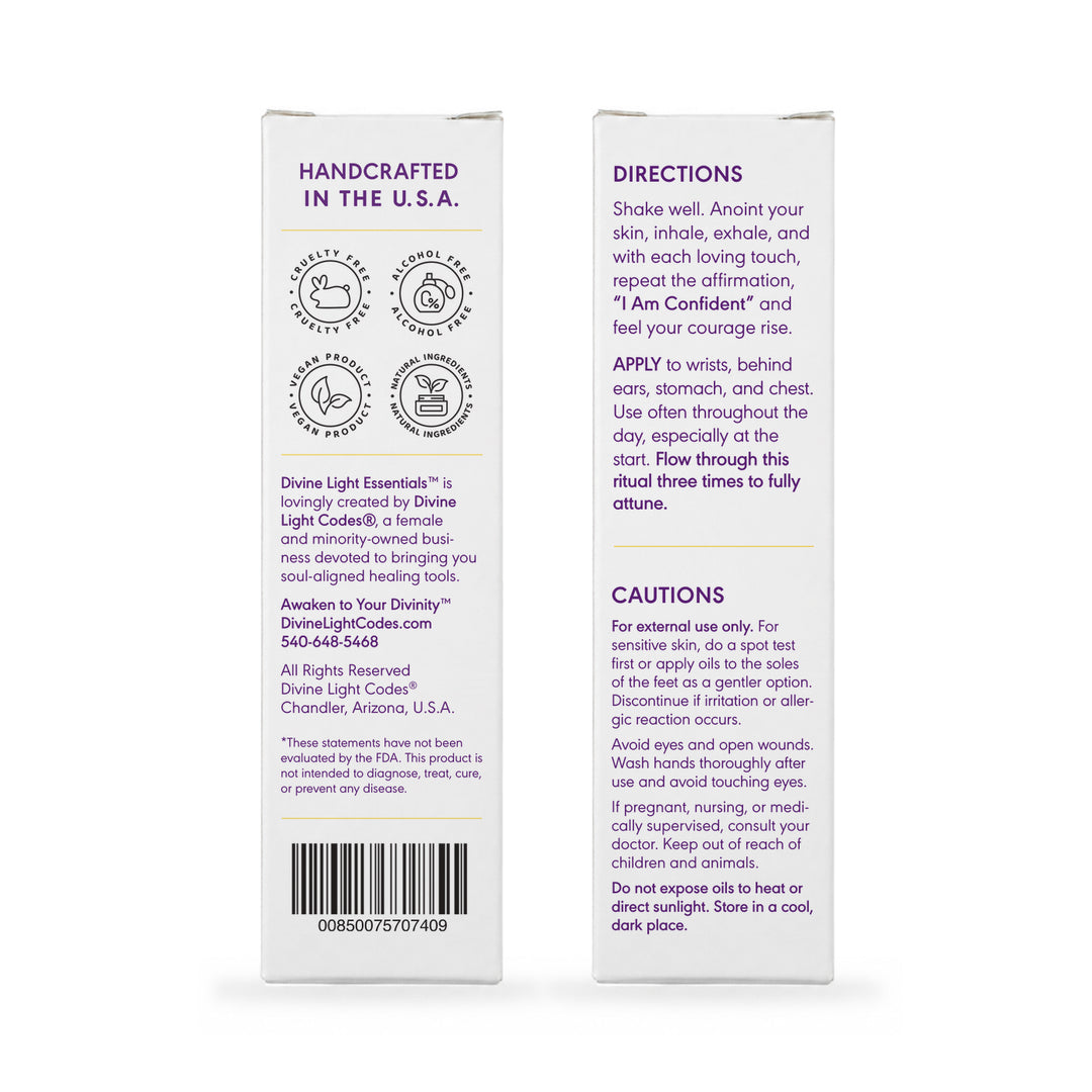 I Am Confident + I Am Protected Duo - Essential Oil Elixir Roller Bottles - by Divine Light Codes