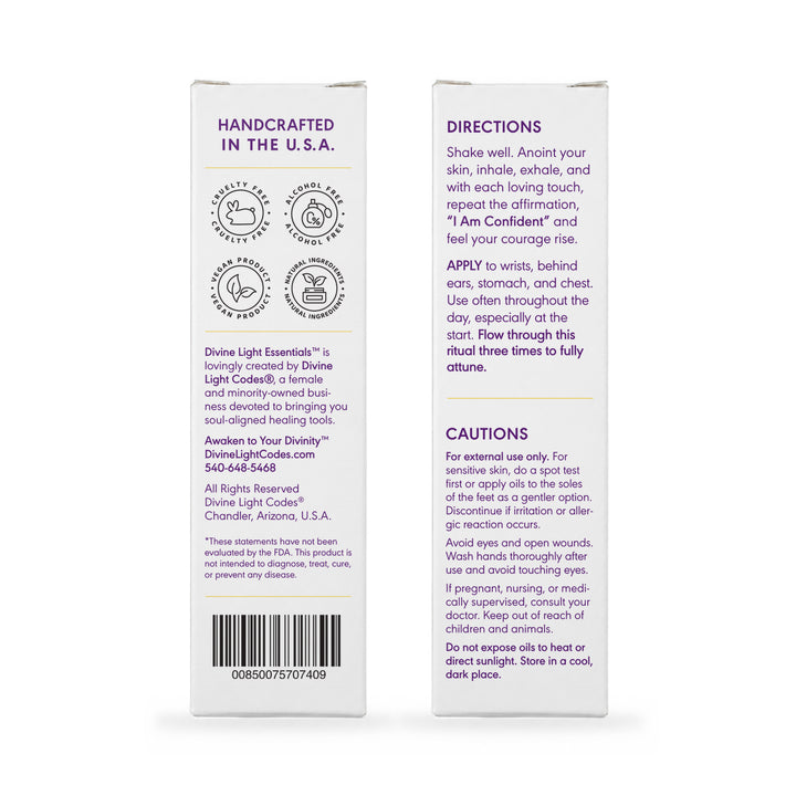 I Am Confident + I Am Protected Duo - Essential Oil Elixir Roller Bottles - by Divine Light Codes