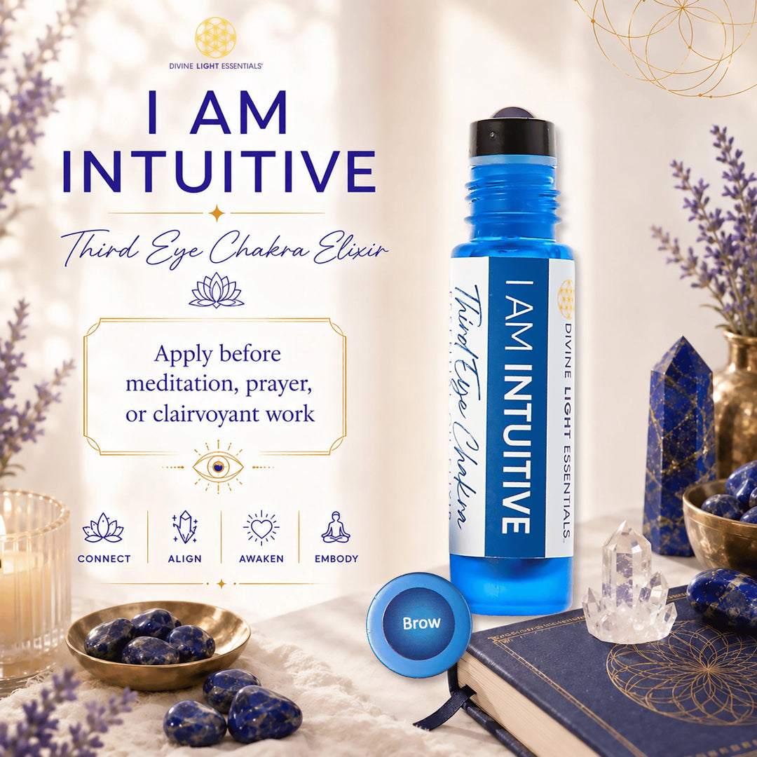A bottle of Divine Light Essentials &