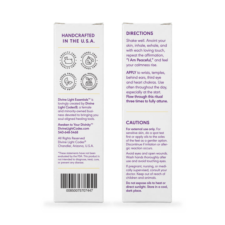 I Am Focused + I Am Peaceful Duo - Essential Oil Elixir Roller Bottles - by Divine Light Codes