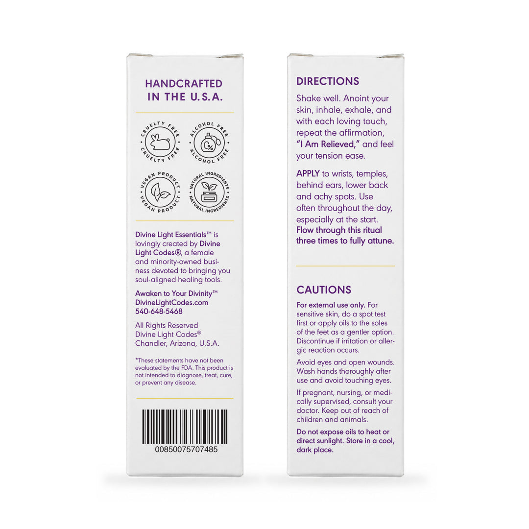 I Am Relieved + I Am Rested Duo - Essential Oil Elixir Roller Bottles - by Divine Light Codes