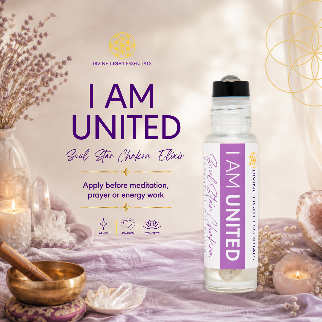 A bottle of Divine Light Essentials &