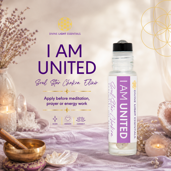 A bottle of Divine Light Essentials &