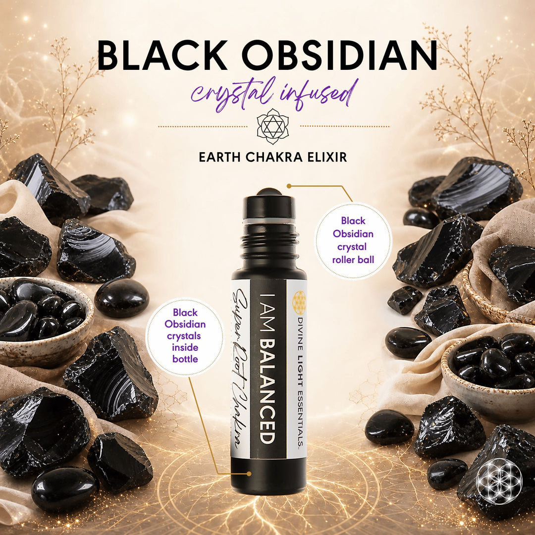 A black roller bottle labeled &