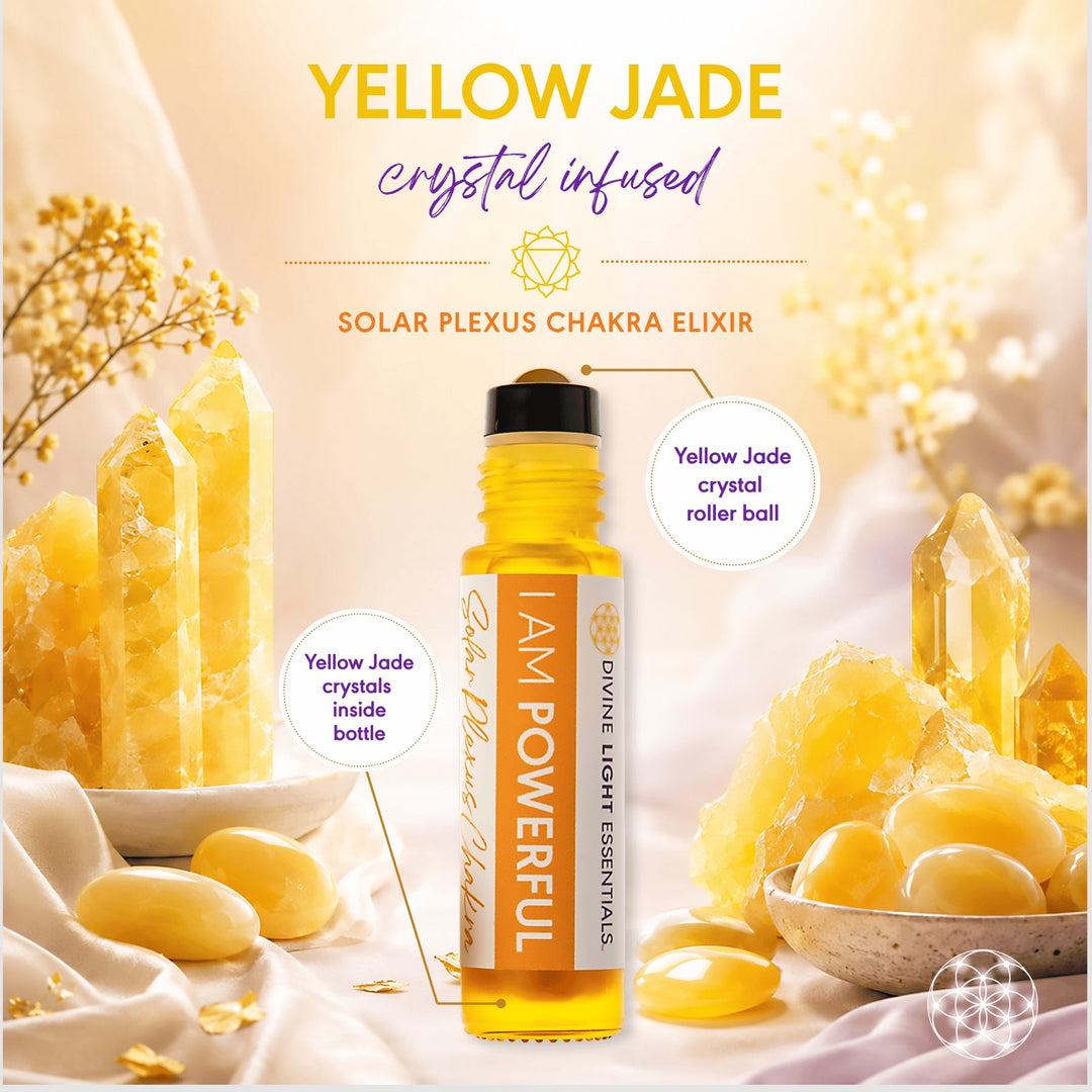 A roll-on essential oil bottle labeled &