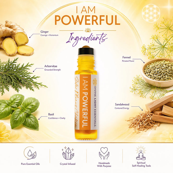 A bottle of Divine Light Essentials &