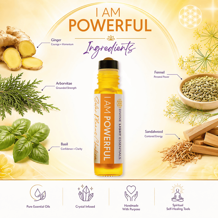 A bottle of Divine Light Essentials &