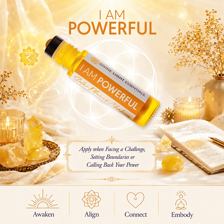 A bottle of Divine Light Essentials &