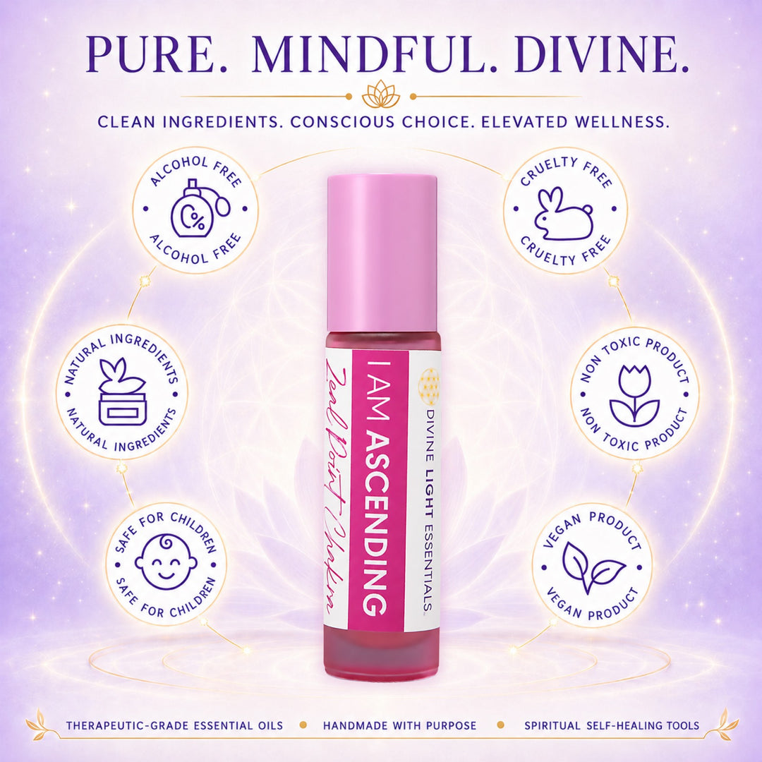 A roll-on essential oil bottle labeled &