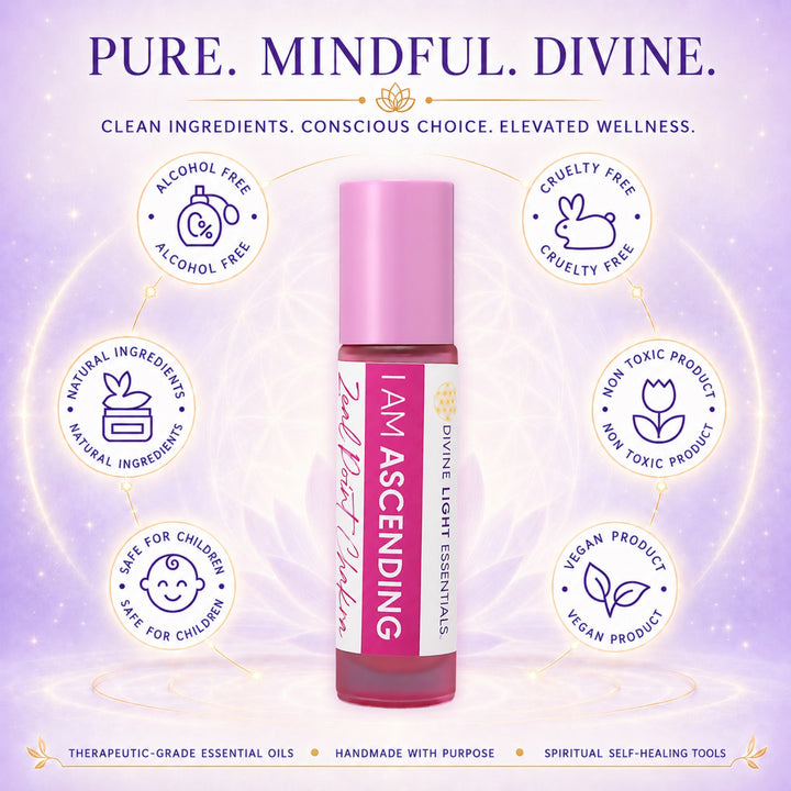A roll-on essential oil bottle labeled &
