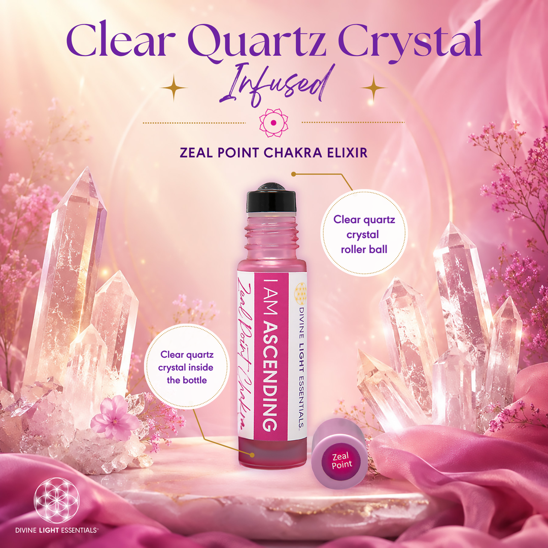 A pink and clear roller bottle labeled &