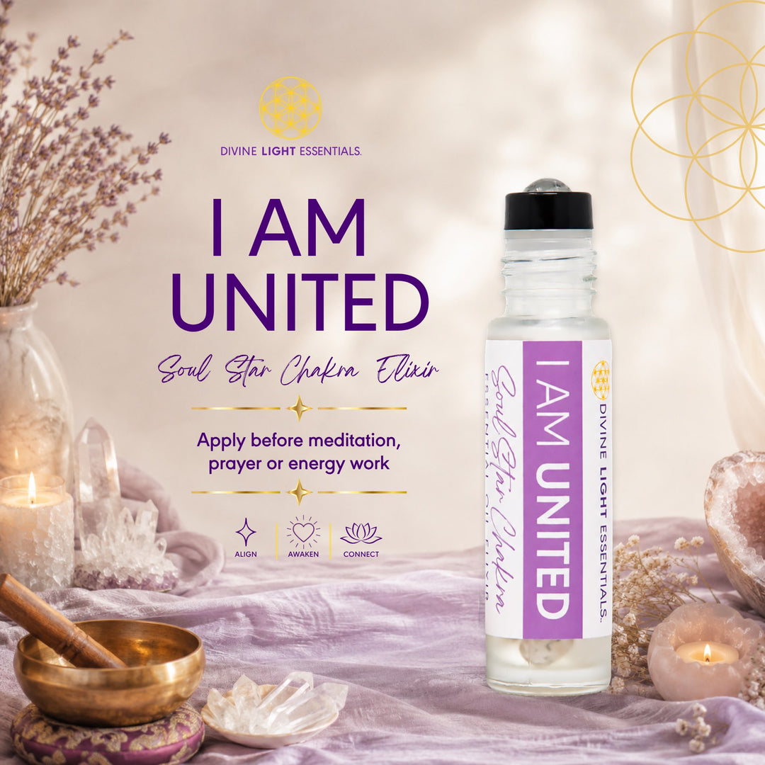 A bottle of Divine Light Essentials &