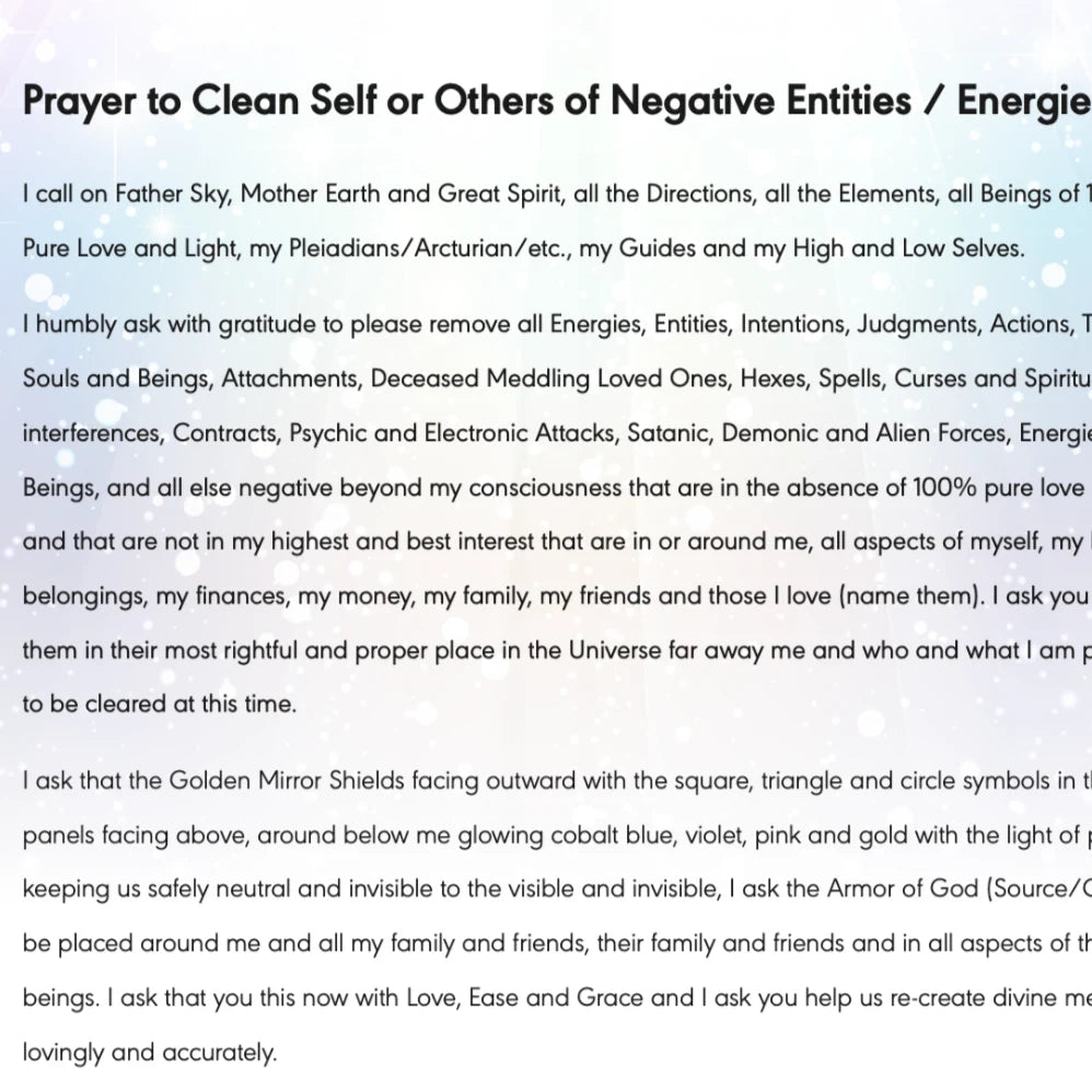 Prayer to clear negative entities and energies for spiritual protection and ascension healing