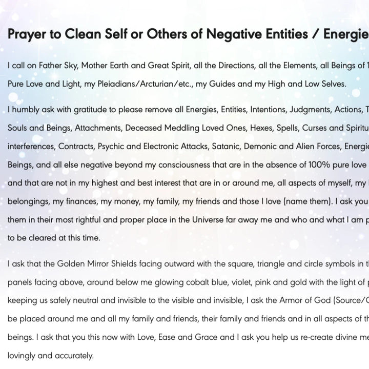 Prayer to clear negative entities and energies for spiritual protection and ascension healing
