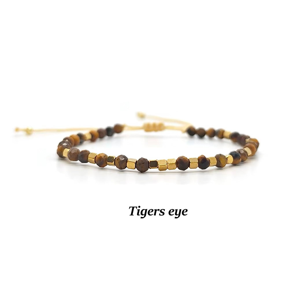 A beaded bracelet made of brown tiger&