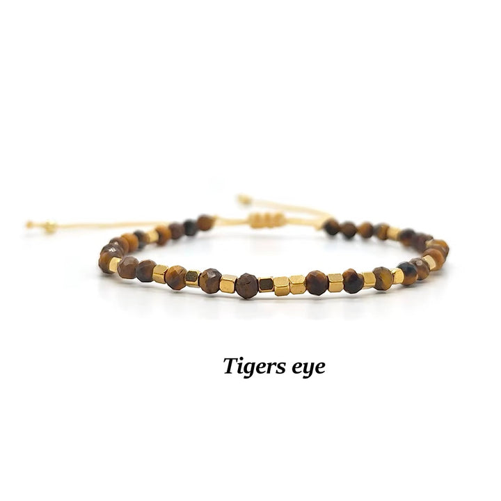 A beaded bracelet made of brown tiger&