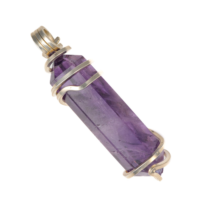 Amethyst Crystal Pendant Wrapped in Sterling Silver