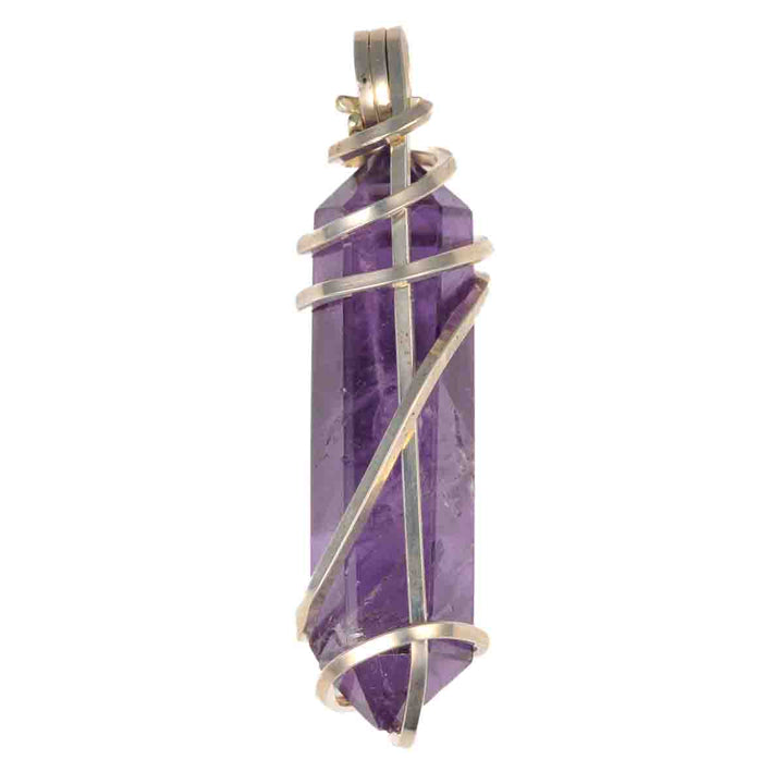 Amethyst Crystal Pendant Wrapped in Sterling Silver