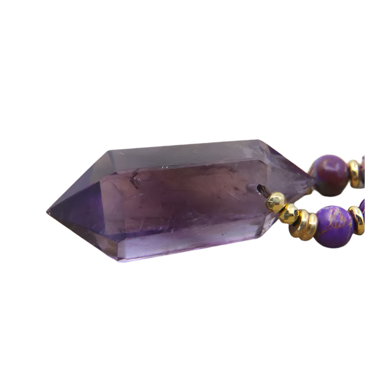Amethyst Sea Sediment Jasper - Beaded Necklace - Protective & Healing