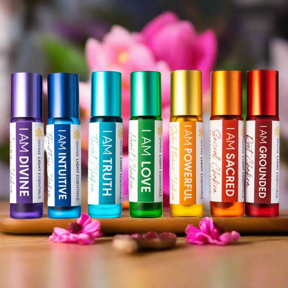Seven chakra balancing essential oil elixirs
