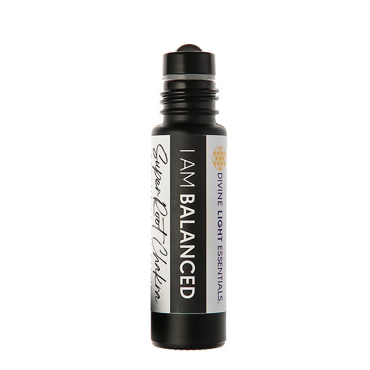 A black roll-on bottle with a white and black label reading &