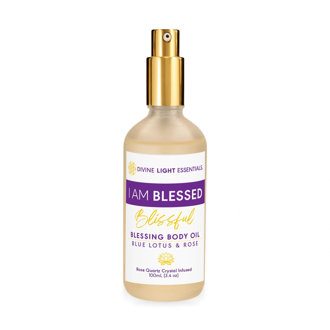 A 100ml glass bottle of Divine Light Essentials &