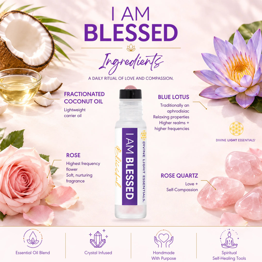 A bottle of Divine Light Essentials &
