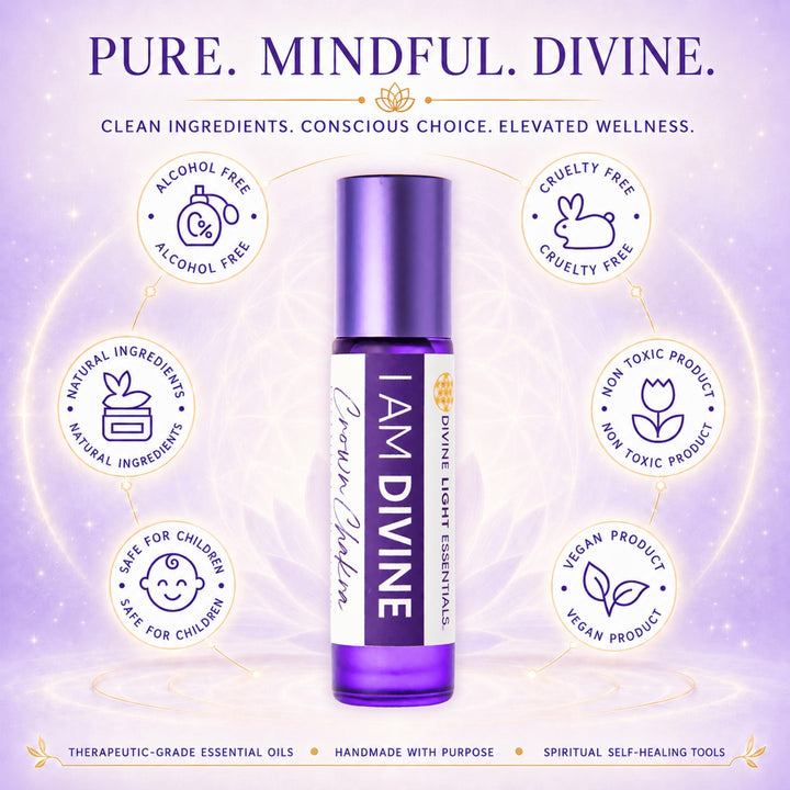 A purple and white roll-on bottle labeled &